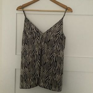 Cami NYC Olivia zebra print silk tank - new with tags, size large